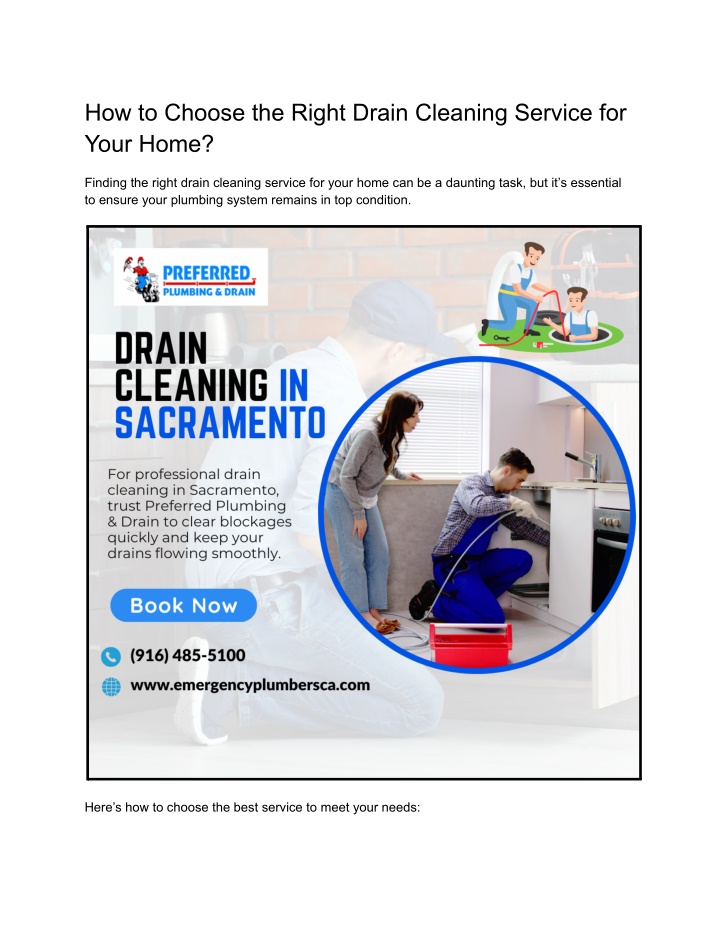 Ppt How To Choose The Right Drain Cleaning Service For Your Home