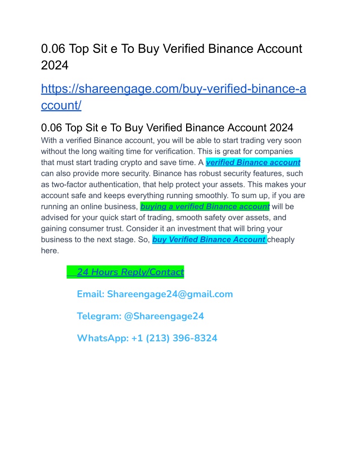 PPT 0 06 Top Sit E To Buy Verified Binance Account 2024 PowerPoint