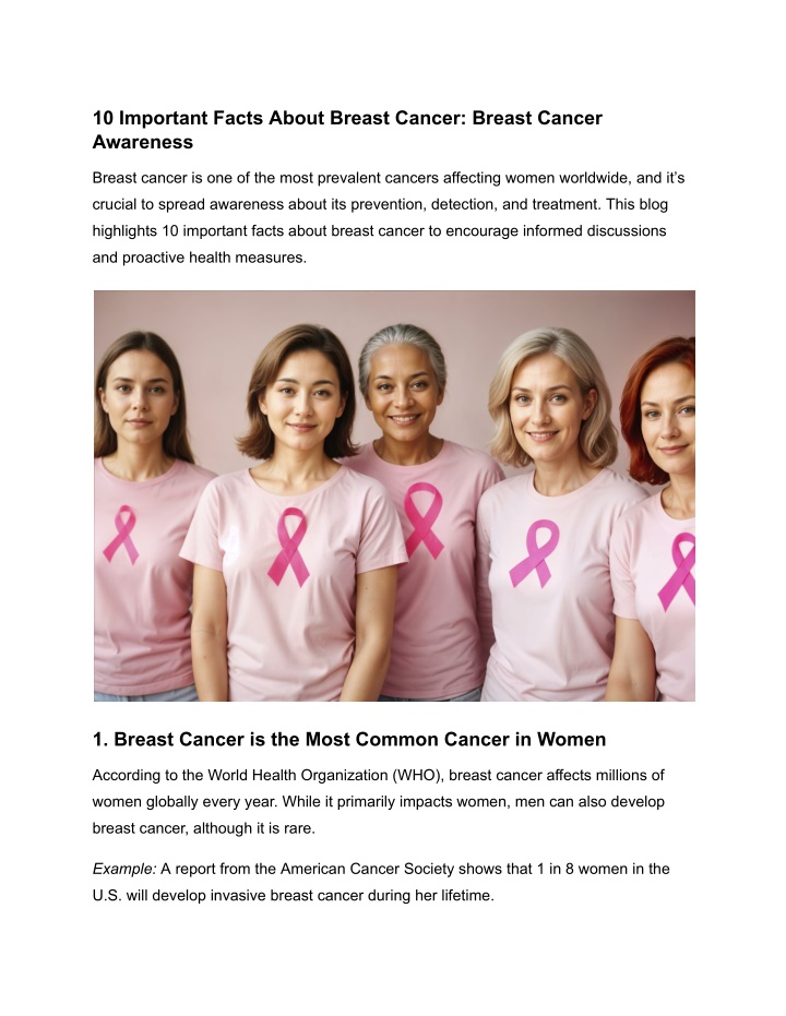 PPT 10 Important Facts About Breast Cancer Breast Cancer Awareness