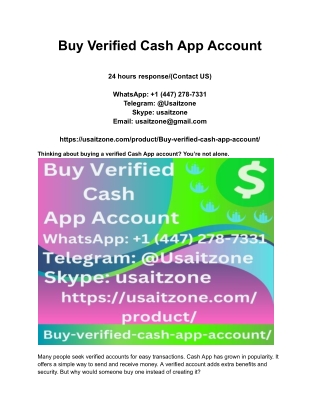 Buy Verified Cash App Account Online Presentations Channel