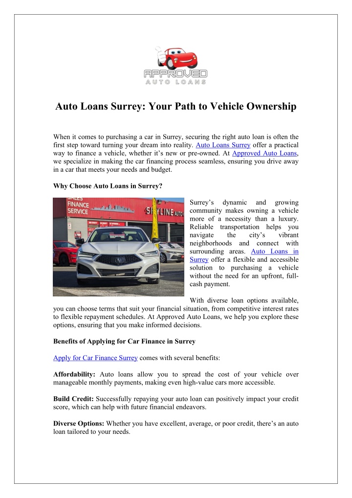 Ppt Apply For Car Finance In Surrey Quick Easy Process Powerpoint