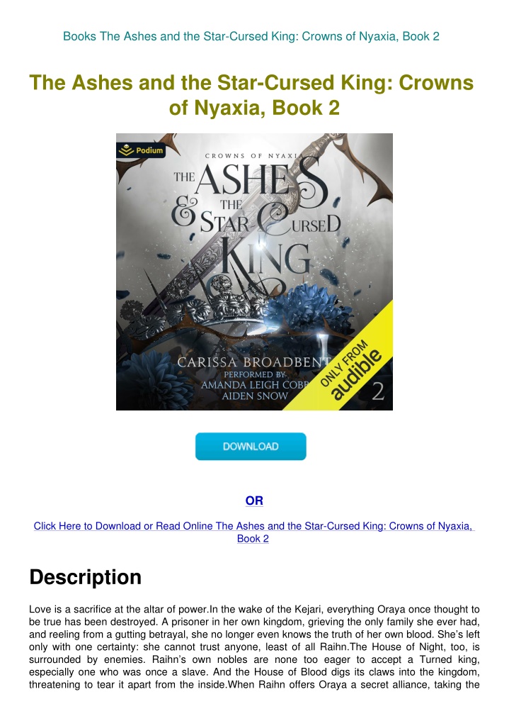 PPT Books The Ashes And The Star Cursed King Crowns Of Nyaxia Book 2