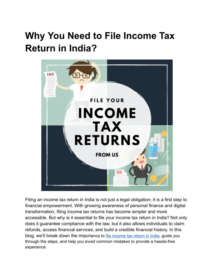 PPT Why You Need To File Income Tax Return In India PowerPoint