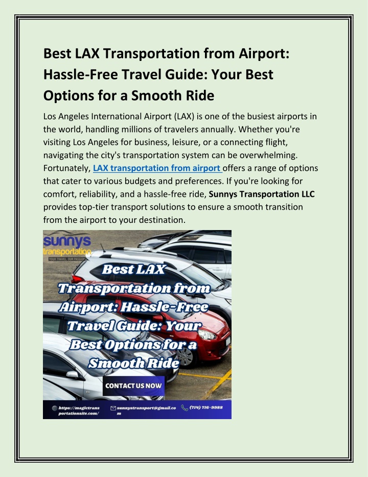 Ppt Best Lax Transportation From Airport Hassle Free Travel Guide