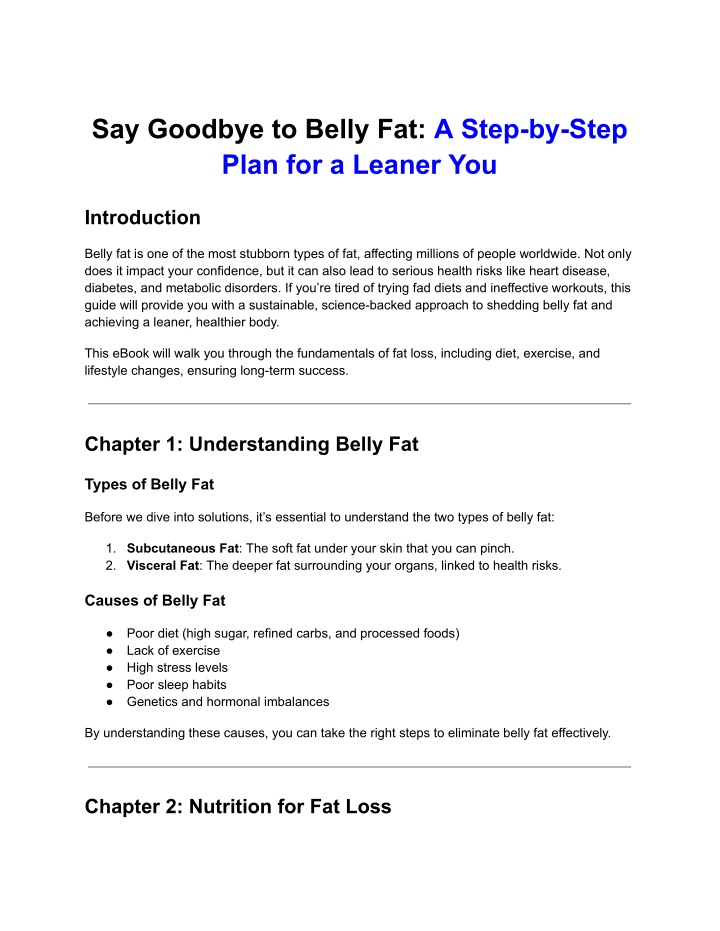 PPT Say Goodbye To Belly Fat A Step By Step Plan For A Leaner You