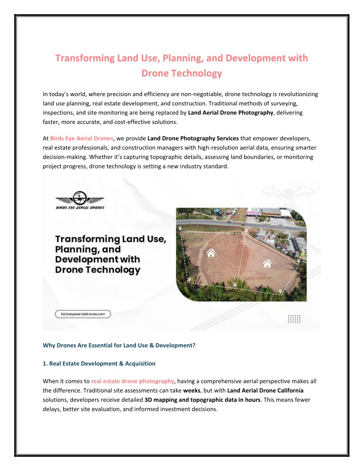 PPT Transforming Land Use Planning And Development With Drone