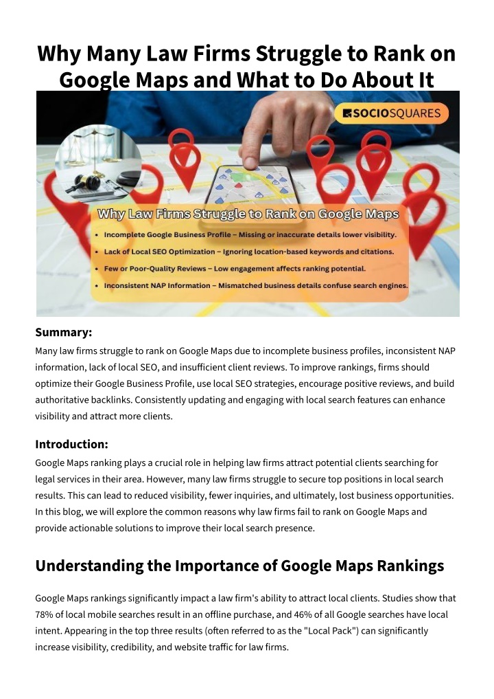 Ppt Why Many Law Firms Struggle To Rank On Google Maps And What To Do