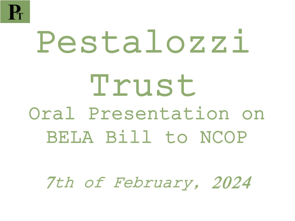 pestalozzi trust proposal for amended clause in bela bi