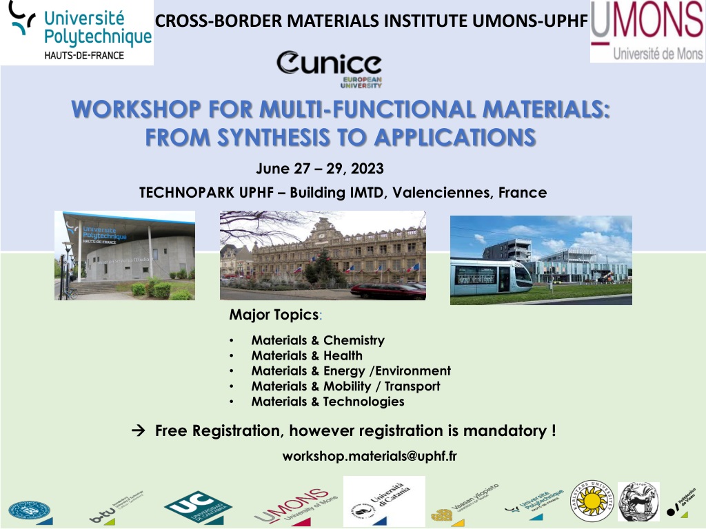 international workshop on multi functional materials synthesis to applicatio