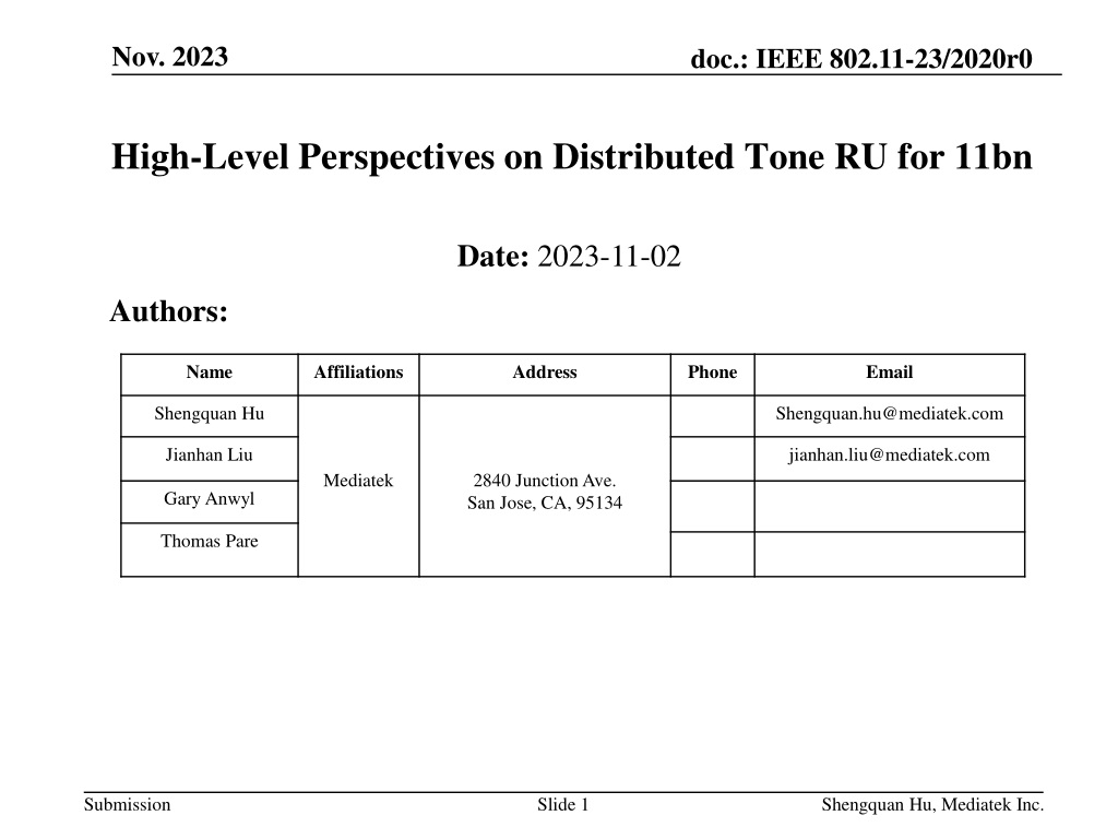 high level perspectives on distributed tone ru for wi fi 6ghz spectrum efficien