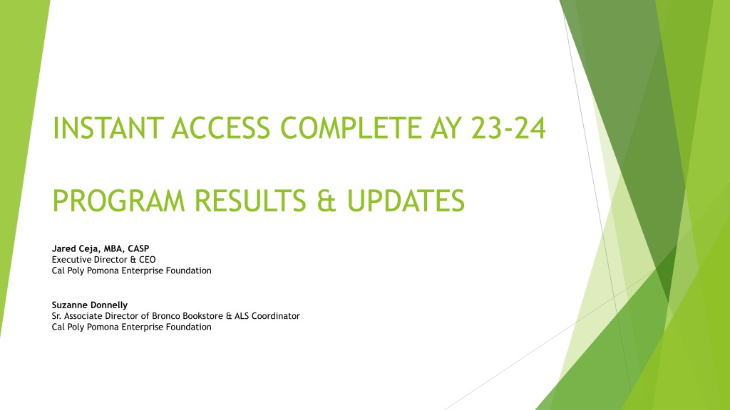 Instant Access Complete Program Results & Updates Fall 2023 - Spring 2024