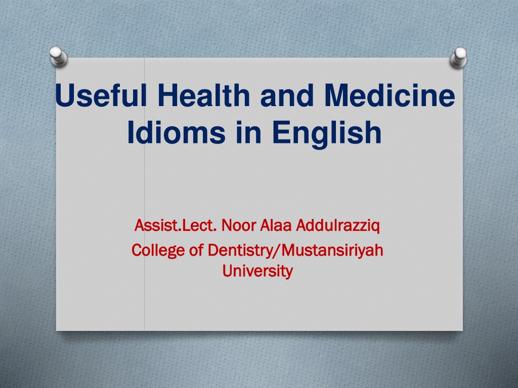 fun and useful health idioms in engli