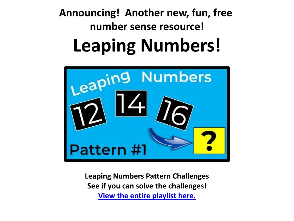 exciting free number sense resource leaping numbers pattern challeng