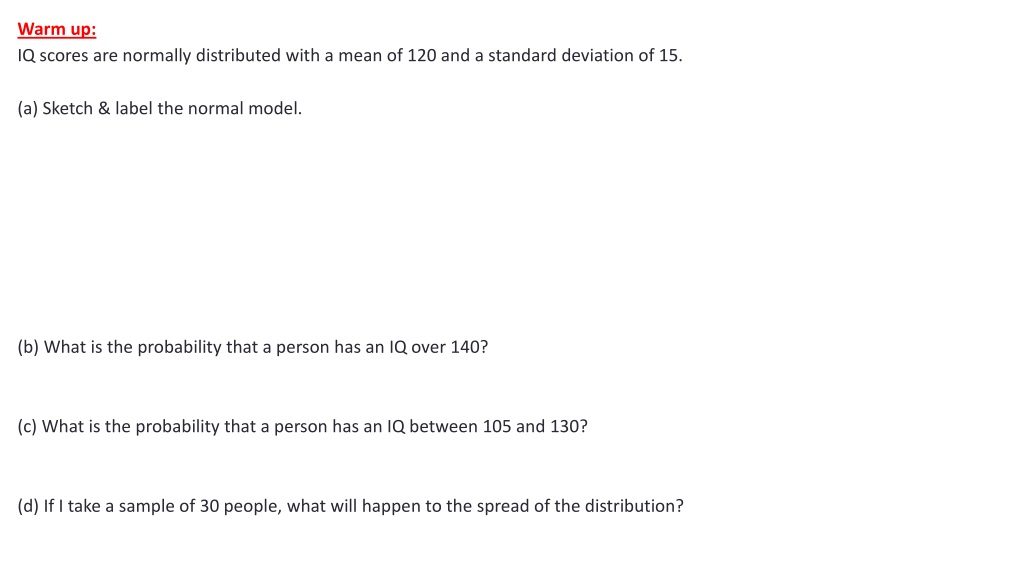 statistical inference iq scores and co emissions analys