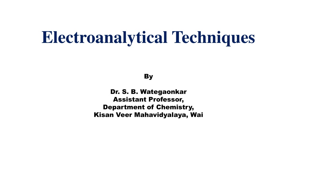 electroanalytical techniques in chemist