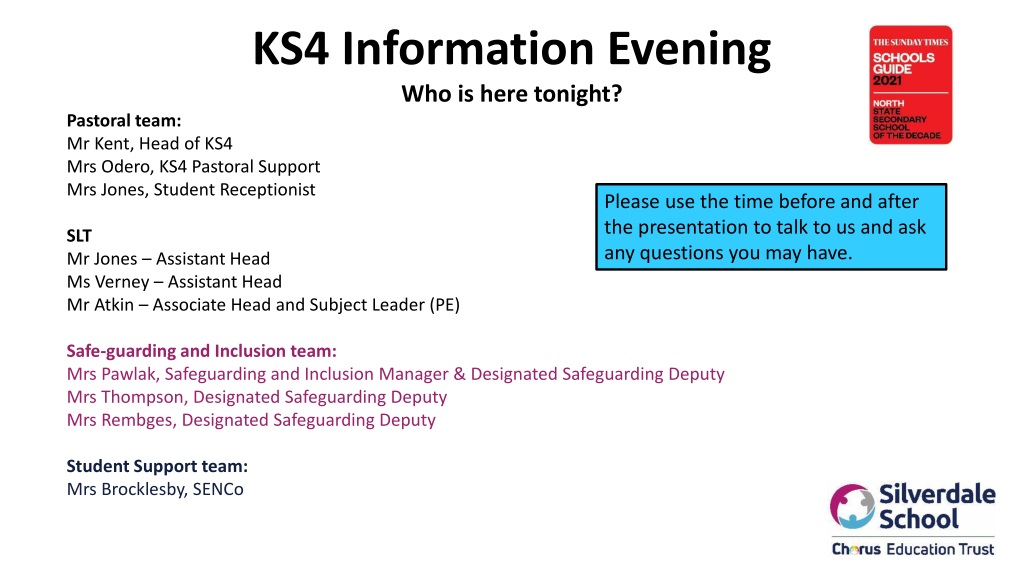 PPT - Silverdale School KS4 Information Evening Overview PowerPoint ...