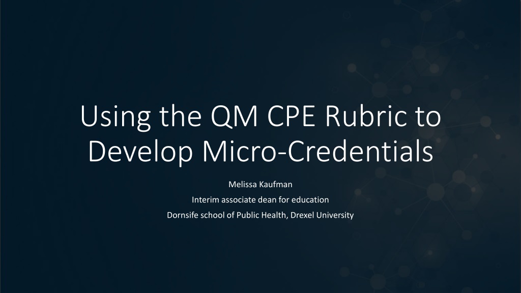 developing micro credentials a qm cpe rubric evaluati