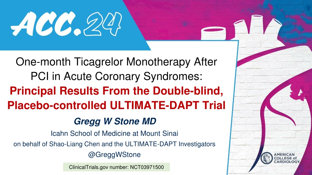 ticagrelor monotherapy after pci in acute coronary syndromes ultimate dapt trial resul