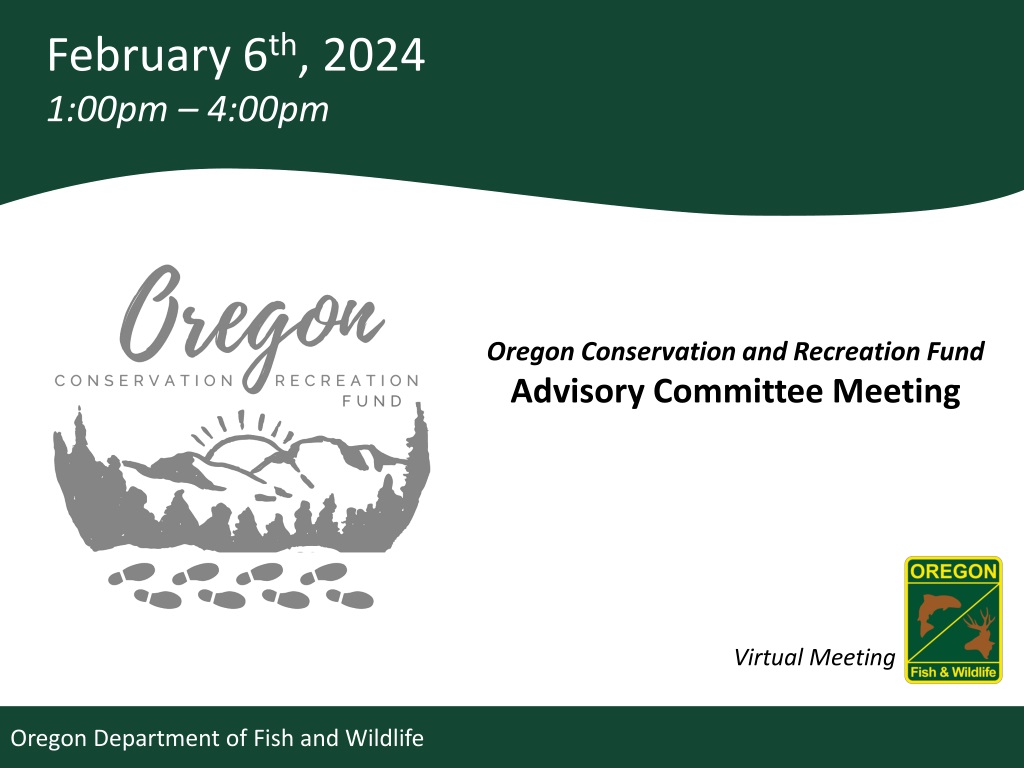 oregon conservation and recreation fund advisory committee meeting agen