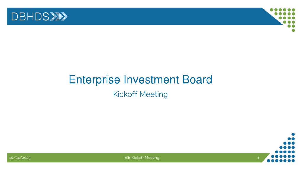 enterprise investment board kickoff meeting highligh