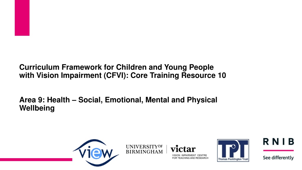 core training resource health wellbeing for children with vision impairme