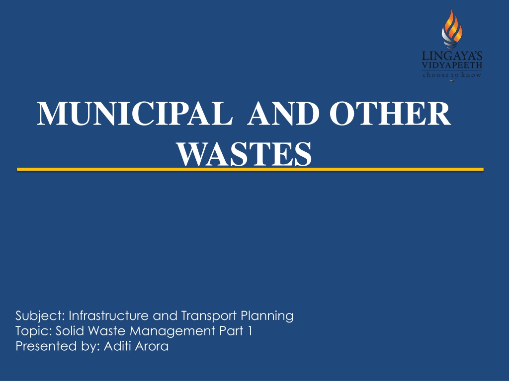 solid waste management overview and practices in urban are