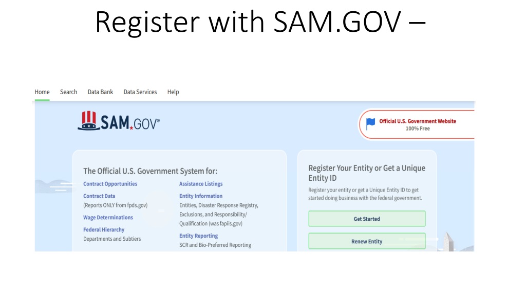 PPT - Guide to SAM.gov Registration for Federal Contract Bidding and ...