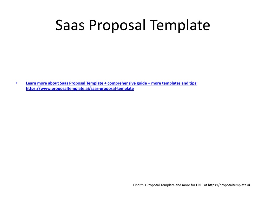 Comprehensive SaaS Proposal Template and Guide