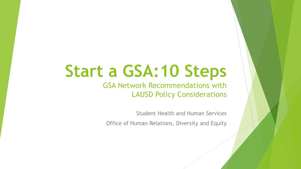10 steps to establish a gsa lausd policy consideratio