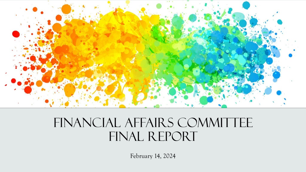 Financial Affairs Committee Report on Faculty Compensation Analysis