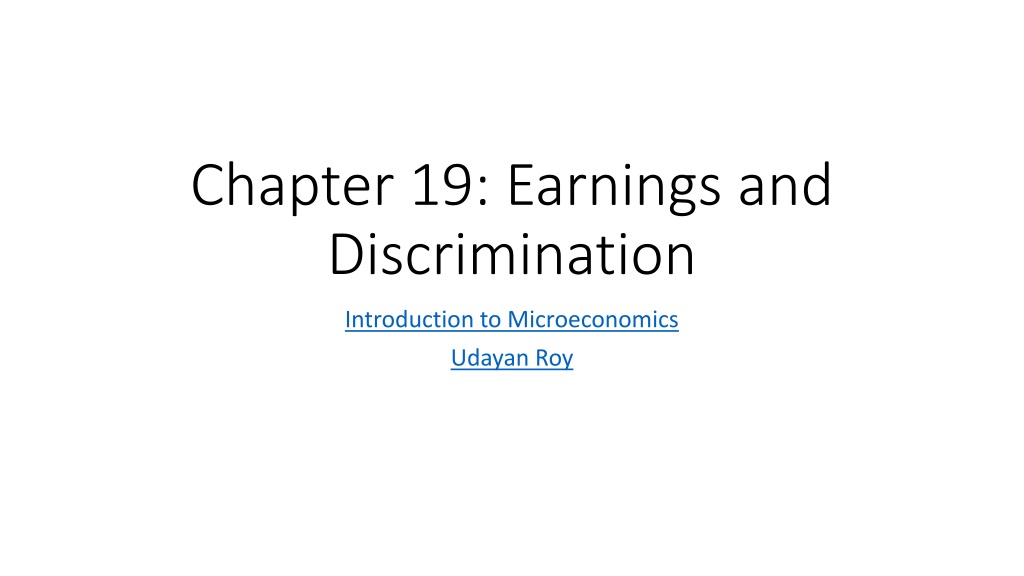 understanding earnings and discrimination in microeconomi