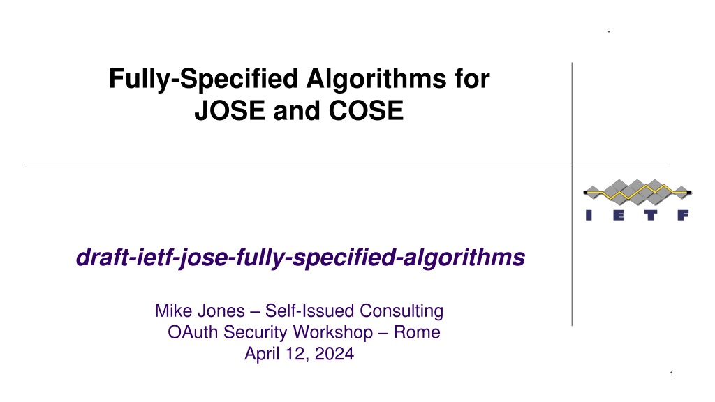 fully specified algorithms for jose and cose dra