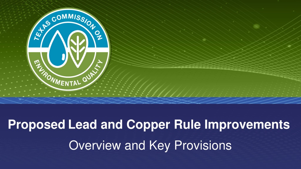 proposed improvements to lead and copper rule presentation overvi