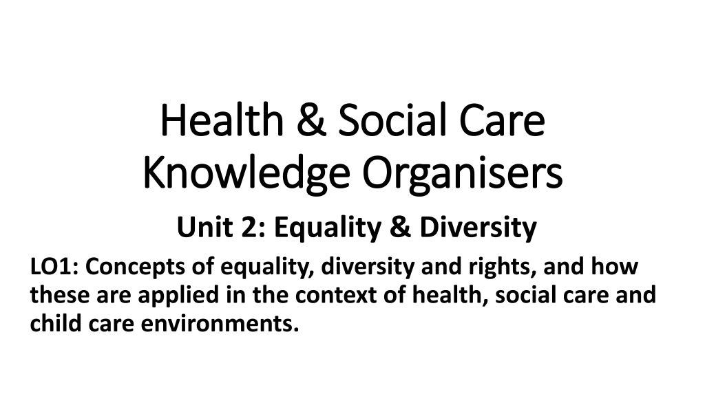 understanding equality diversity and rights in health and social ca
