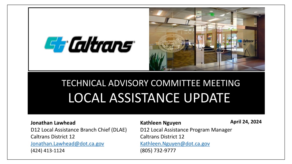 Caltrans District 12 Local Assistance Update - April 24, 2024