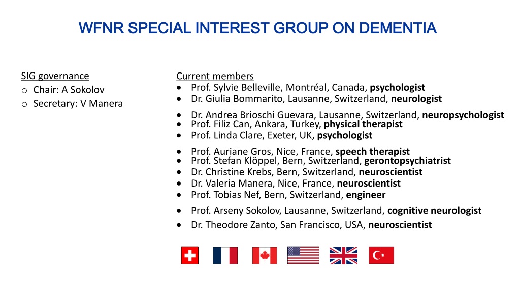 neurorehabilitation in dementia wfnr special interest gro