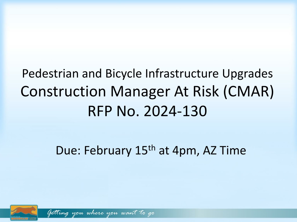 Flagstaff Pedestrian and Bicycle Infrastructure Upgrades CMAR RFP 2024