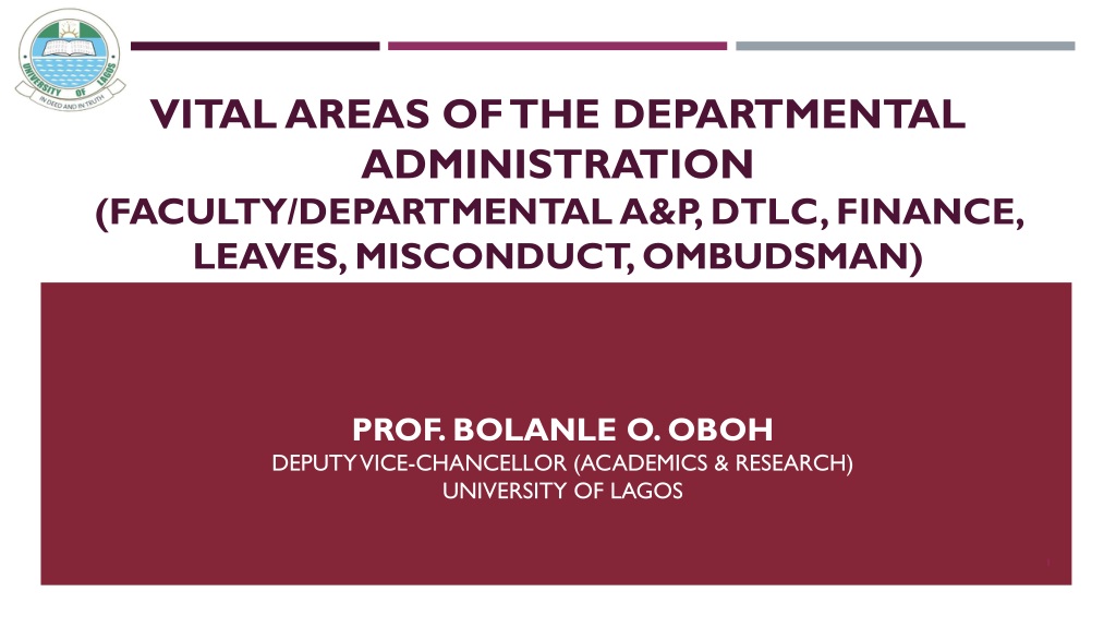 Comprehensive Overview of Departmental Administration at University of Lagos