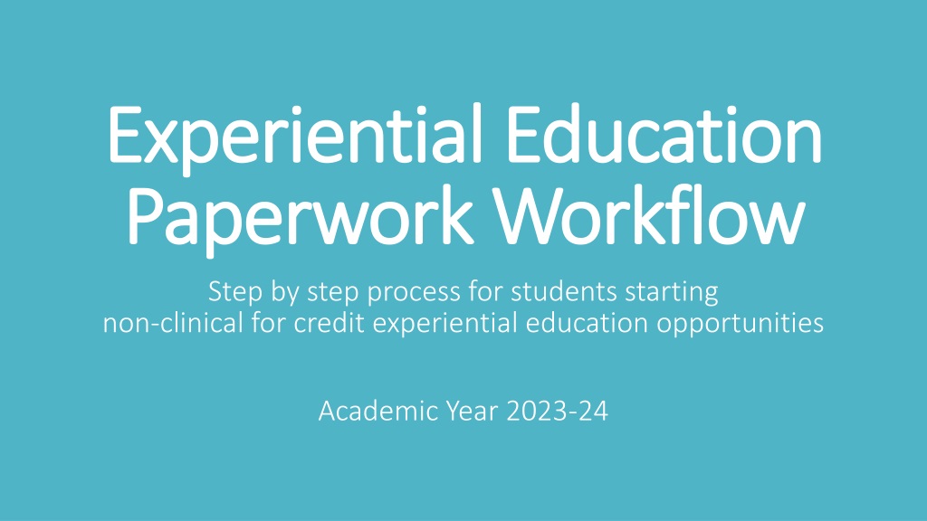 experiential education workflow for non clinical internships at rowan universi