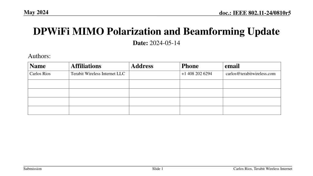 dpwifi advancements in mimo polarization and beamforming technolo