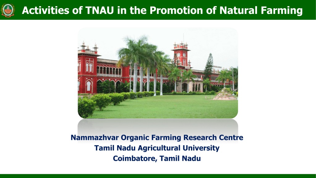 tnau activities in promoting natural farming at national lev