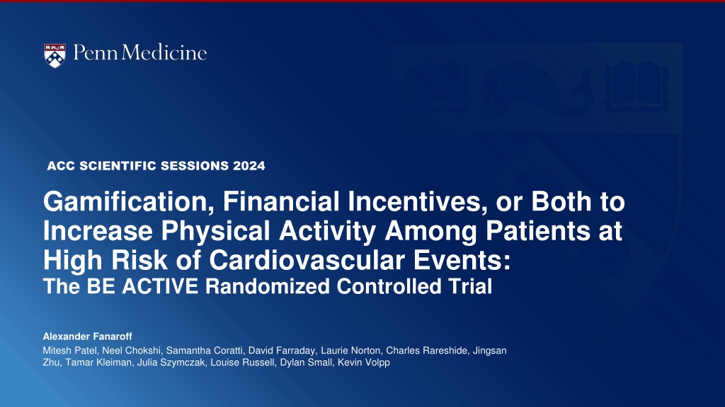 be active randomized controlled trial on increasing physical activity among high risk patien