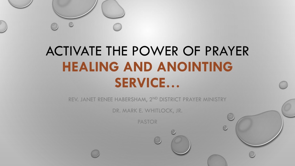 activate the power of prayer healing and anointing servi