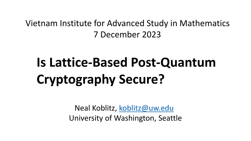 lattice based post quantum cryptography a critical examinati