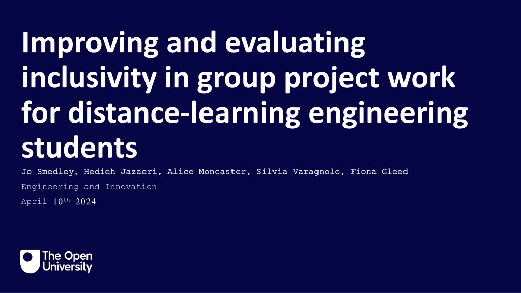 enhancing inclusivity in distance learning engineering group projec