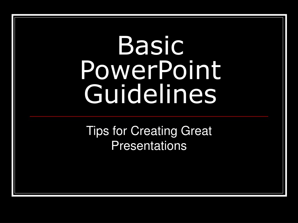 effective powerpoint presentation guidelin