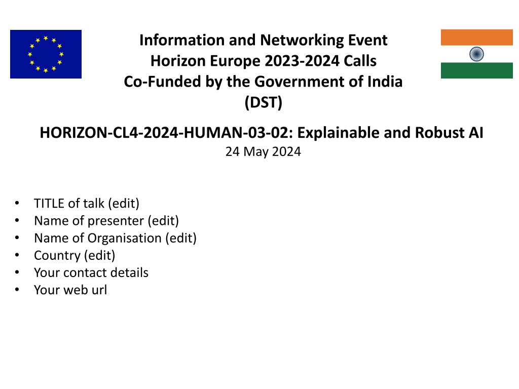 Unlocking the Potential of Explainable and Robust AI in HORIZON-CL4-2024-HUMAN-03-02 Event