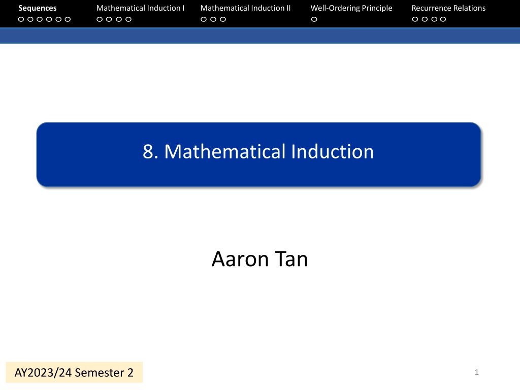 understanding mathematical induction and sequenc