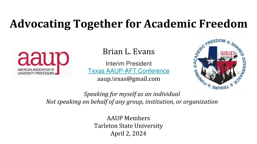 advocating together for academic freedom in texas aaup conferen
