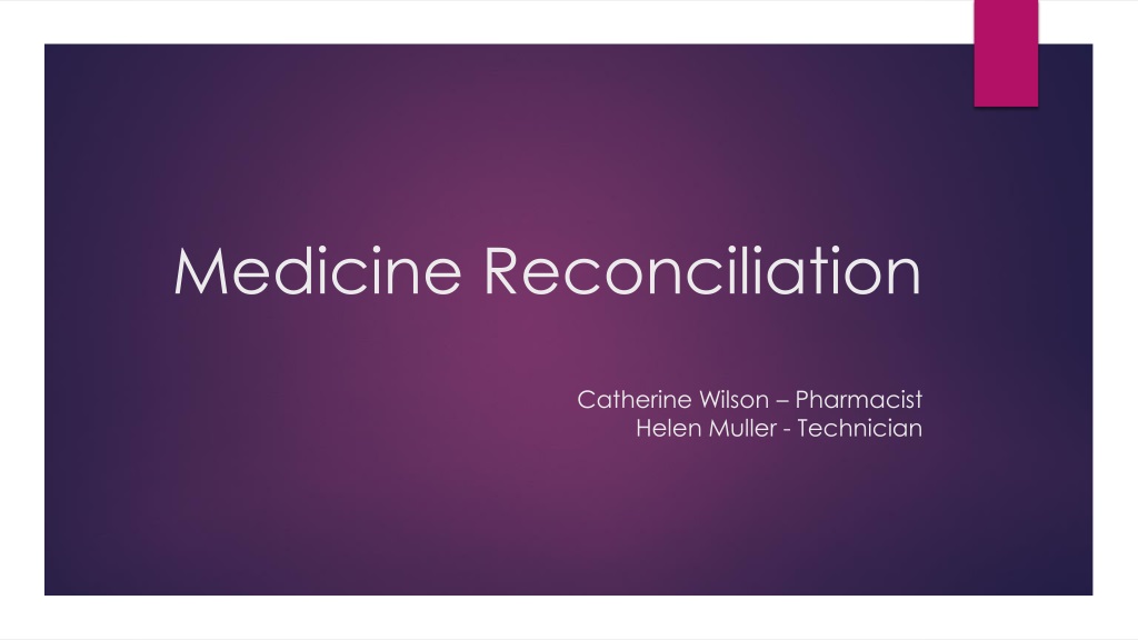 importance of medicine reconciliation in healthca